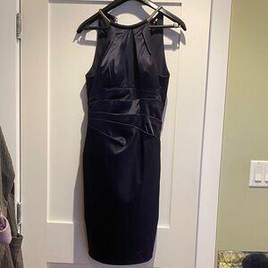 Eliza J Navy Blue Sleeveless Midi Dress Evening or Formal wear size 8
